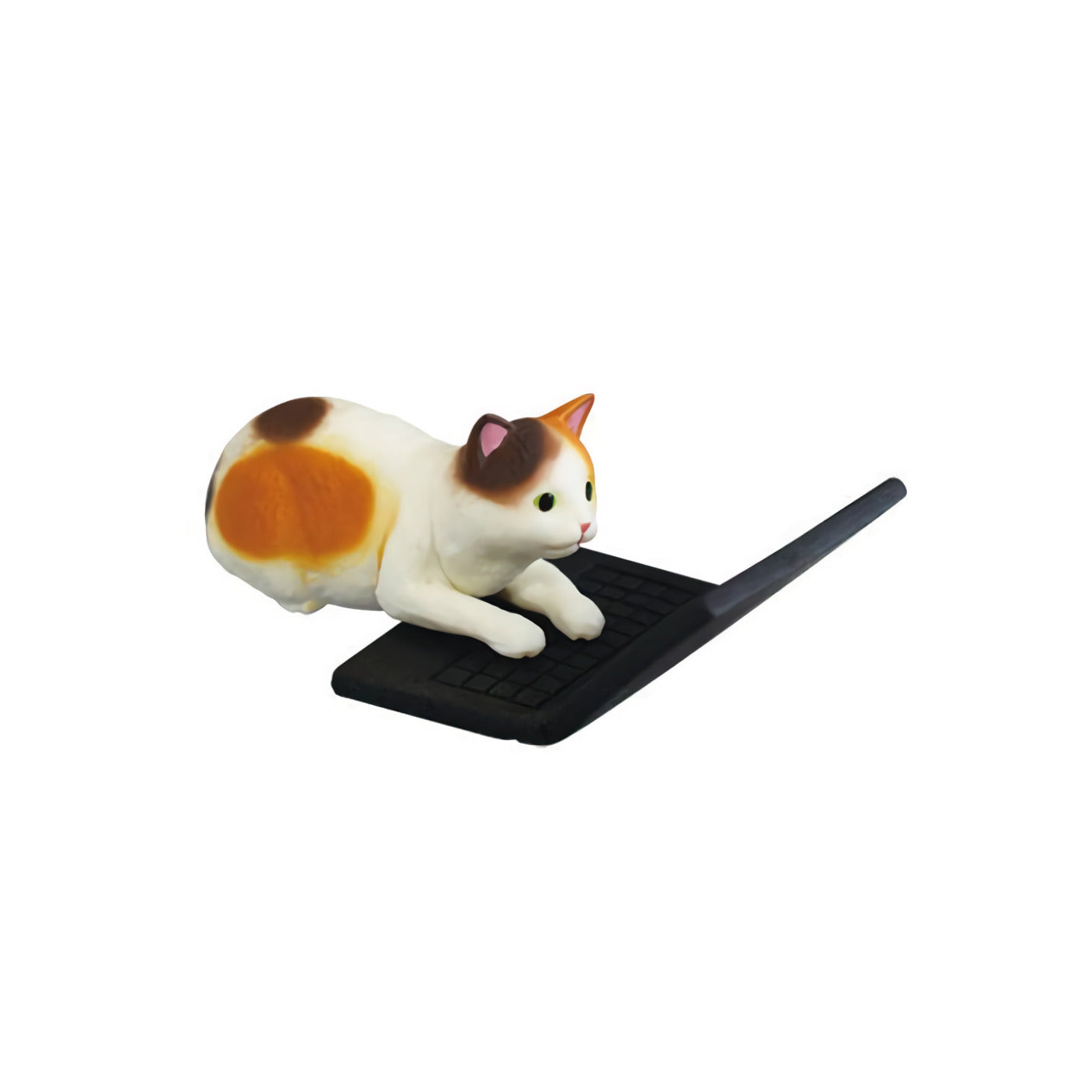 Shoo Cat Please Move! Calico Cat on Laptop Mini Figure
