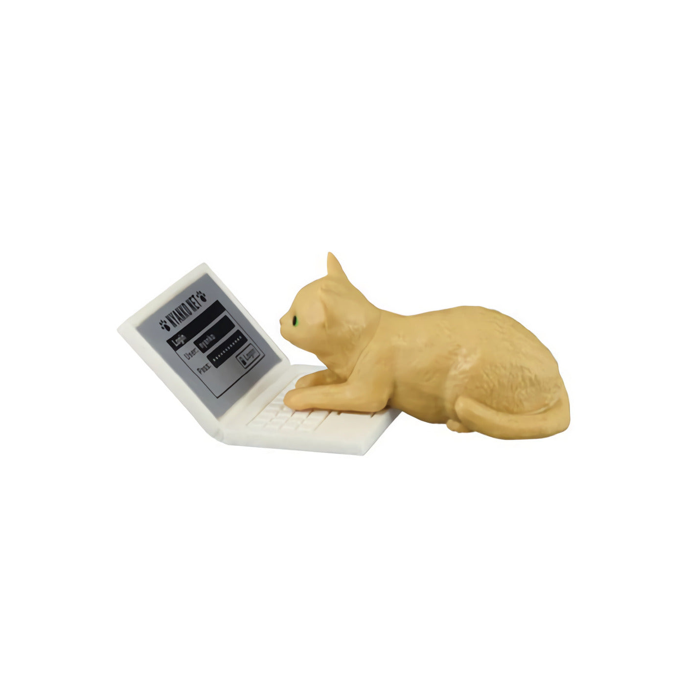 Shoo Cat Please Move! Cream Cat on Laptop Mini Figure